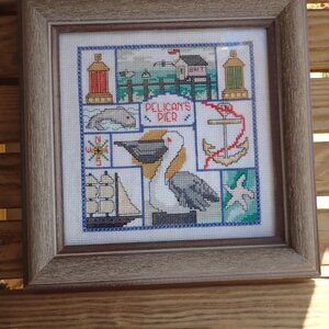 Framed Cross-Stitch Wall Decor